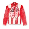 k-oliba-jkt Inside-print striped zipped cardigan