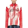 k-oliba-jkt Inside-print striped zipped cardigan