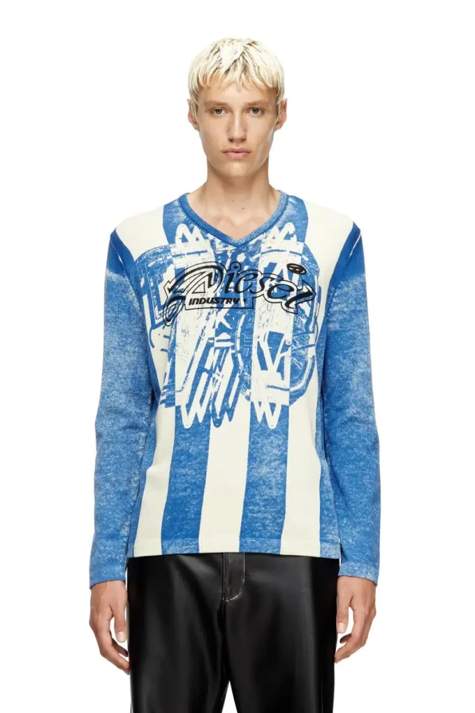 k-oliba-v Inside-print striped jumper