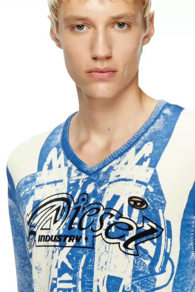 k-oliba-v Inside-print striped jumper