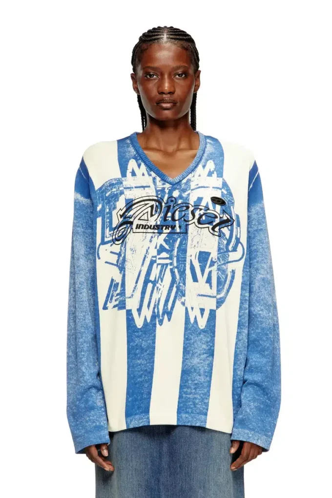 k-oliba-v Inside-print striped jumper