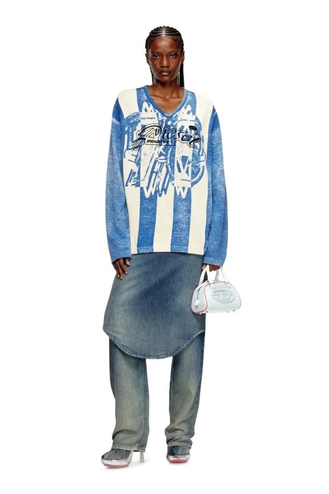 k-oliba-v Inside-print striped jumper
