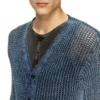 k-redram Mesh-knit cardigan in denim yarn