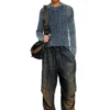 k-redros Mesh-knit jumper in denim yarn