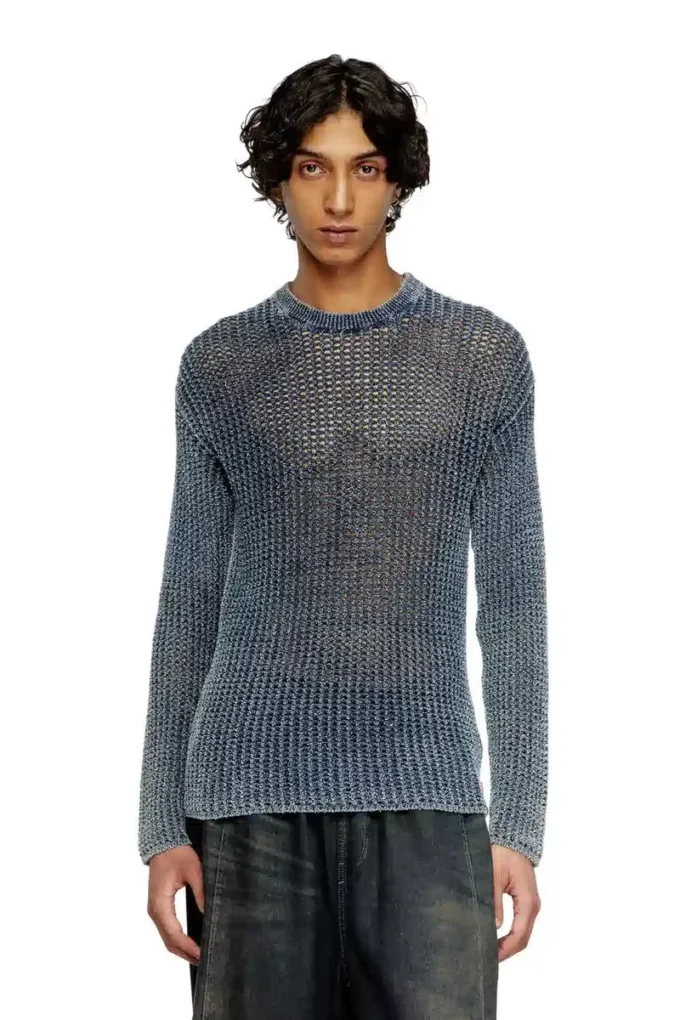 k-redros Mesh-knit jumper in denim yarn