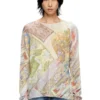 k-renton Linen jumper with medieval print