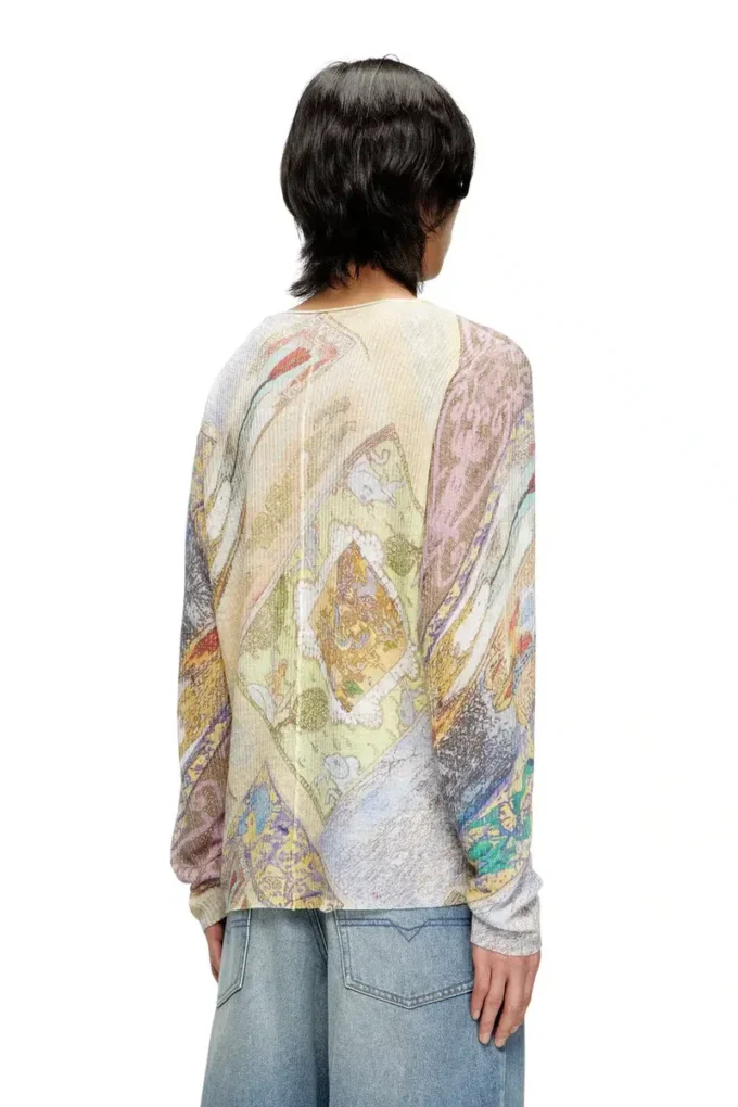 k-renton Linen jumper with medieval print