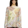 k-renton Linen jumper with medieval print