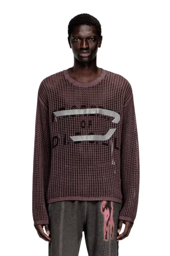 k-roch Long-sleeve mesh-knit top