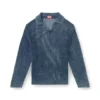 k-squared Open-knit polo jumper in denim yarn