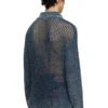 k-squared Open-knit polo jumper in denim yarn