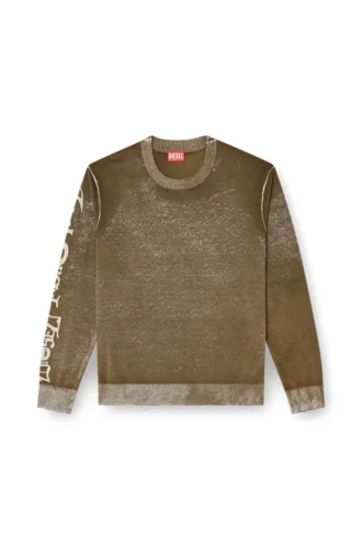 k-yorki Faded reverse-print jumper with lettering
