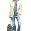 l-aconic Patent shearling jacket