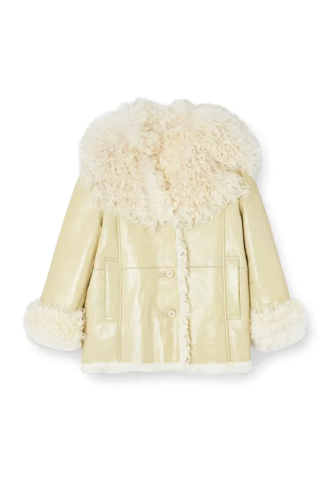l-aconic Patent shearling jacket