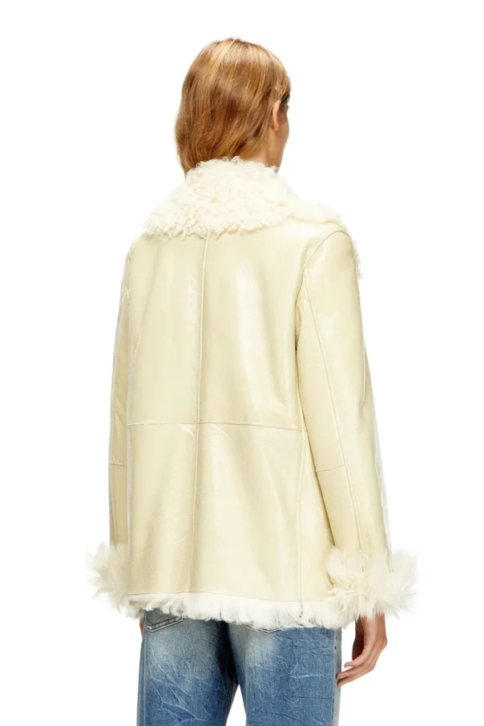 l-aconic Patent shearling jacket