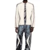 l-adam Colour-block leather biker jacket