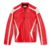 l-adam Colour-block leather biker jacket