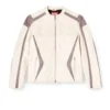 l-adam Colour-block leather biker jacket