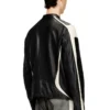 l-adam Colour-block leather biker jacket