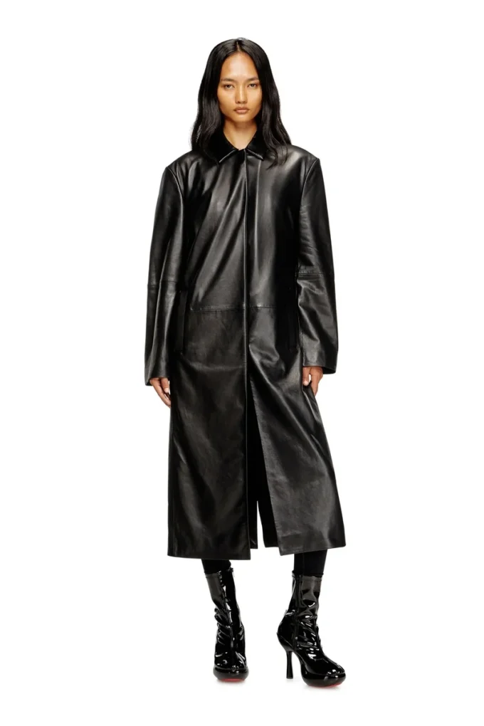 l-ancelot Long padded leather coat
