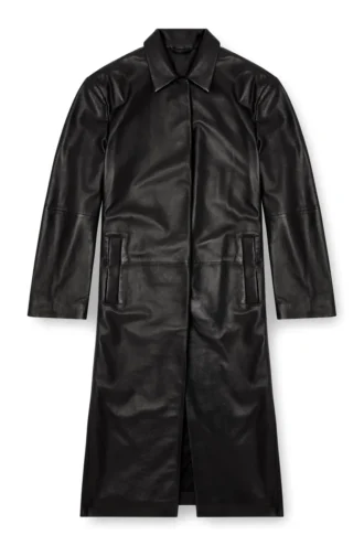 l-ancelot Long padded leather coat