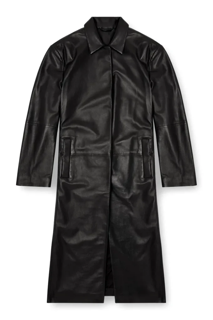 l-ancelot Long padded leather coat