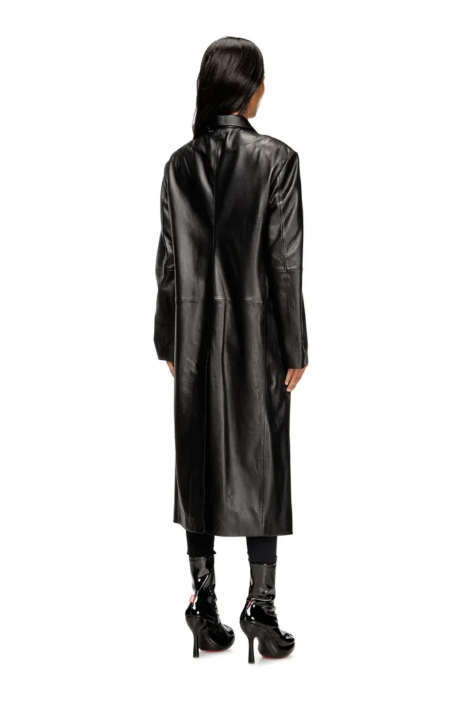 l-ancelot Long padded leather coat