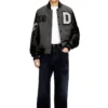 l-arry-cp Varsity jacket in wool and leather