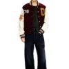 l-arry-cp Varsity jacket in wool and leather