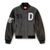l-arry-cp Varsity jacket in wool and leather