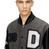l-arry-cp Varsity jacket in wool and leather