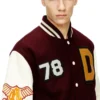 l-arry-cp Varsity jacket in wool and leather
