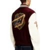 l-arry-cp Varsity jacket in wool and leather
