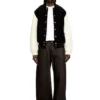 l-arry-wrd Bomber jacket in wool blend and leather