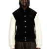 l-arry-wrd Bomber jacket in wool blend and leather