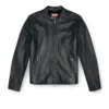 l-carver Leather biker jacket with embossed logo