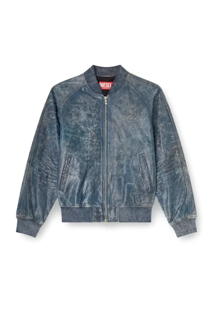 l-cobb Bomber jacket in treated leather