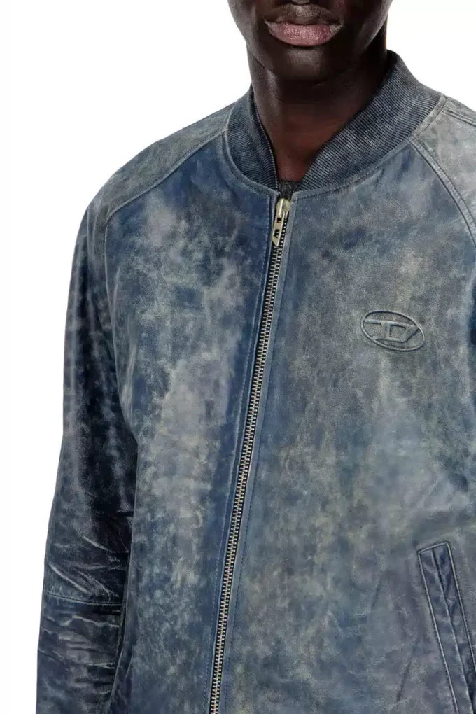 l-cobb Bomber jacket in treated leather