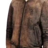 l-cobb-fem Bomber jacket in distressed leather