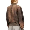 l-cobb-fem Bomber jacket in distressed leather