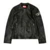 l-cobbe Biker jacket in wrinkled leather