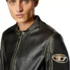 l-cobbe Biker jacket in wrinkled leather