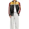 l-coug-20th Leather jacket with patch details