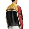 l-coug-20th Leather jacket with patch details