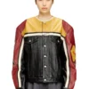 l-coug-20th Leather jacket with patch details