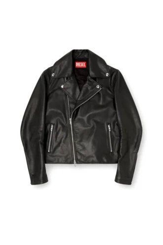 l-eo-wrd Biker jacket in waxed leather