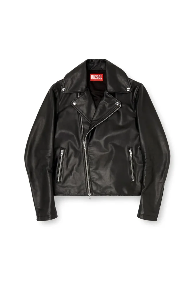 l-eo-wrd Biker jacket in waxed leather