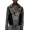 l-eo-wrd Biker jacket in waxed leather