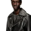 l-eo-wrd Biker jacket in waxed leather