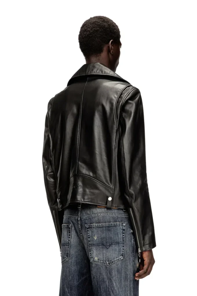 l-eo-wrd Biker jacket in waxed leather